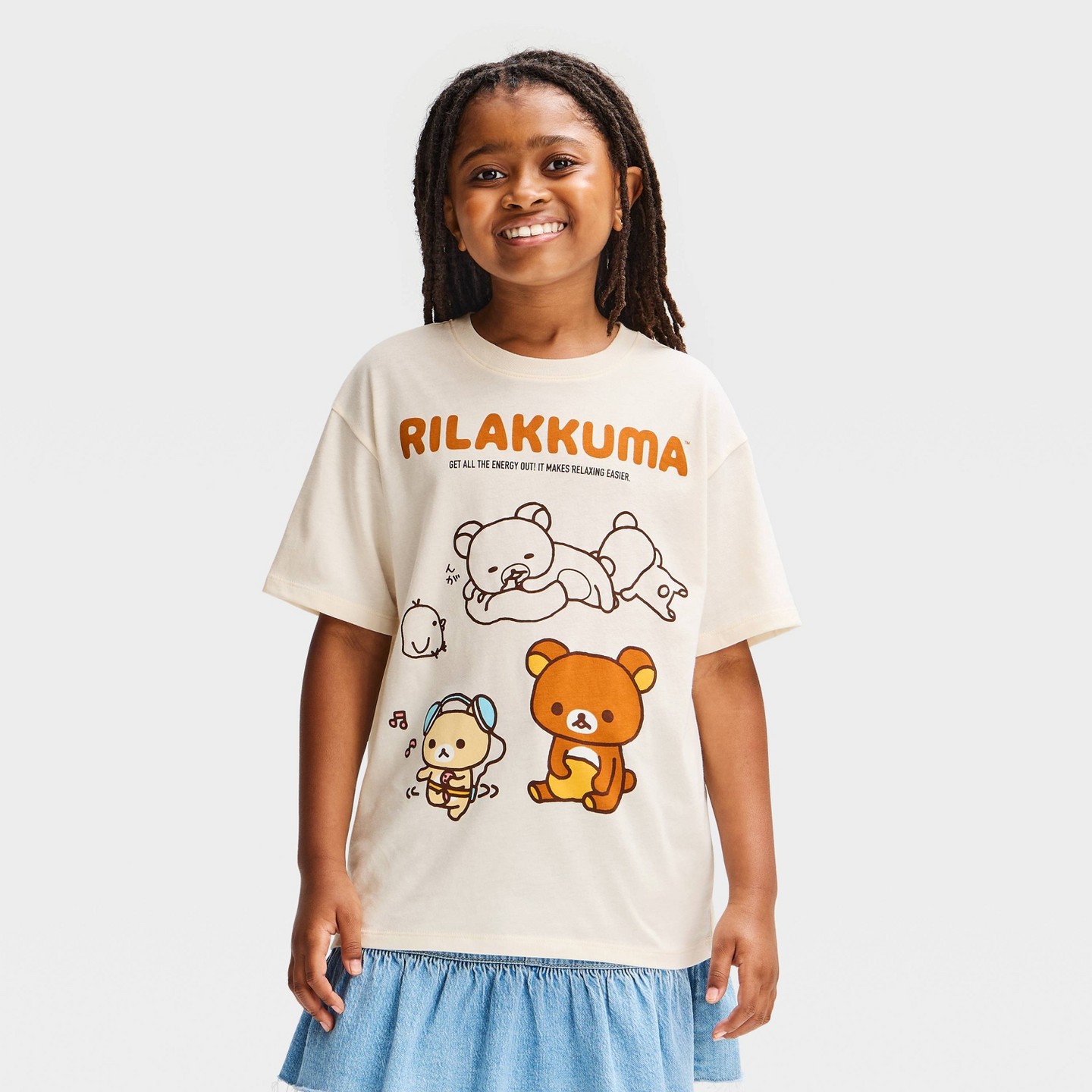 Футболка Rilakkuma Graphic T-Shirt - Ivory для девочек, цвет: Слоновая кость — фото 1