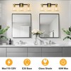 POWLIG 22-in 3-Light Black&Gold Modern Dimmable Vanity Light with Cone Clear Glass Shade Suitable for Bathroom Living Room - 4 of 4