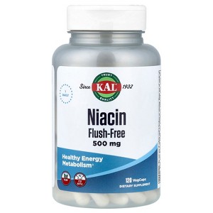 KAL Niacin, Flush-Free, 120 VegCaps - 1 of 4
