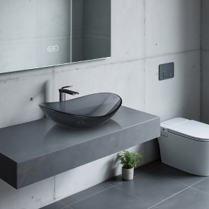 Aquaterior Bathroom Faucet Vessel Sink Kit Vanity Mixer Tap Tempered Glass Sink - 1 of 4