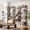 4-layer Bookshelves, Large Wooden Bookcases, Open Display Racks for Living Rooms and Bedrooms, Modern Bookshelf Metal-framed Furniture, Brown. - 4 of 4