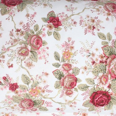 Antique Rose Floral Cotton King Pillow Sham Set