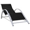 vidaXL Sunlounger Black Textilene, Aluminum, Steel Standard Ergonomic - 2 of 4