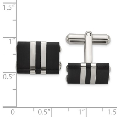 Chisel Stainless Steel Brushed and Polished Black IP-plated Cuff Links