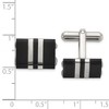 Chisel Stainless Steel Brushed and Polished Black IP-plated Cuff Links - 2 of 4