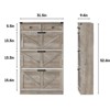 Shoe Cabinet with 3 Flip Drawers & 2 Drawers, Narrow Slim Organizer Rack - 2 of 4