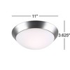 360 Lighting Davis Modern Ceiling Light Flush Mount Fixture 11" Wide Brushed Nickel Frosted Glass Dome Shade for Bedroom Kitchen Living Room Hallway - 3 of 4