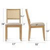 Dining Chairs, Mid Century Upholstered Dining Chairs, Rattan Back Chairs with Black Frame for Kitchen or Dining Room-Tanpinhause - 4 of 4