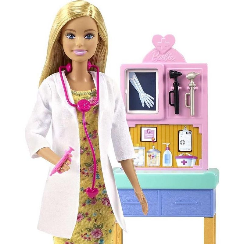 Barbie - Pediatrician Playset, Blonde Doll, Exam Table, X-ray, Stethoscope & Child, 3 of 5