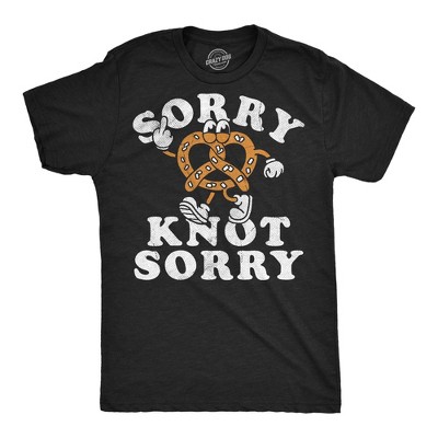Mens Funny T Shirts Sorry Knot Sorry Sarcastic Soft Pretzel Graphic Novelty Tee For Men - Crazy Dog Men's T Shirt Black M
