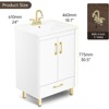 phiestina 24" White Bathroom Vanity, Fully Pre-Assembled with Ceramic Sink, 2 Soft Close Doors & 1 Drawer, Faucet Not Included - 2 of 4