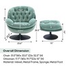 Velvet Swivel Lounge Chair with Ottoman, Tufted Design and Foam Cushion - 4 of 4