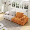 VYNXARIA 86.6¡å Large size two Seat Sofa,Modern Upholstered,Gray paired with yellow suede fabric Increase in sitting height - 4 of 4
