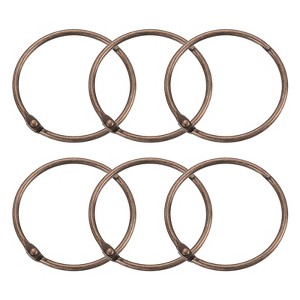 Unique Bargains Carbon Steel Loose Leaf Binder Snap Shower Curtain Rings 6 Pcs - 1 of 4