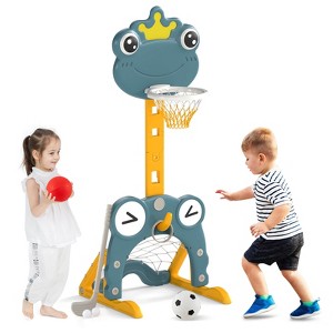 Safstar Toddler Basketball Hoop 4-in-1 Kids Indoor/Outdoor Activity Center Sports Gift - 1 of 4