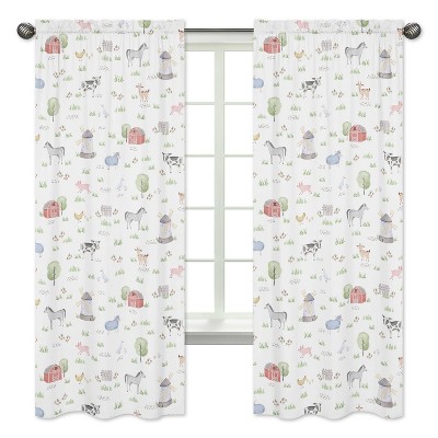 2pc Animal Print Sweet Jojo Designs On the Farm Window Panel - Sweet Jojo Designs