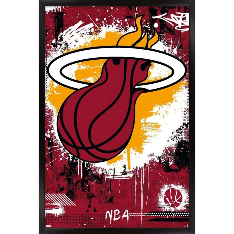 Trends International NBA Miami Heat - Maximalist Logo 23 Framed Wall Poster Prints, 1 of 7