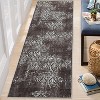 Boho Chenille Washable Area Rug with Distressed Damask Print, Non-Slip TPR Backing, Stain Resistant Carpet for Living Room, Bedroom, Entryway - 2 of 4