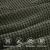 Queen Cotton Duvet Cover, 100 Waffle Weave Olive Green, Breathable Soft, 3 Pieces, 90x90 - 2 of 4