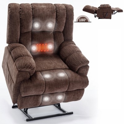 ChicFurnit Living Room Chair Arm Chair Accent Chair Lift Recliner with Massage and Heat Function for Living Room, Brown, 37.8"*30.4"*25.2"
