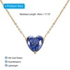 Unique Bargains Women's Birthstone Cubic Zirconia 18K Gold Plated Heart Necklace 17.7" - 2 of 4