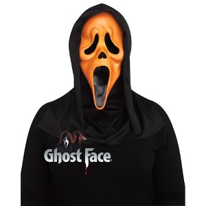 Fun World Ghost Face Halloween Mask – Orange Fluorescent Glow in the Dark Scary Mask for Costume, Trick or Treat, Cosplay, Horror Props - 1 of 1