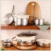Bloomhouse 12 Piece Triply Stainless Steel Cookware Set w/ Non-Stick Non-Toxic Ceramic Interior and Ceramic Steamer Inserts - 3 of 4