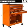 4 Drawers Multifunctional Tool Cart With Wheels-Orange - 2 of 4
