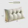 Bekrvio Wedge Headboard Pillow for Bed, Faux Linen Reading Backrest Cushion with Removable Cover & Pocket, Large Triangular Bed Rest - 2 of 4