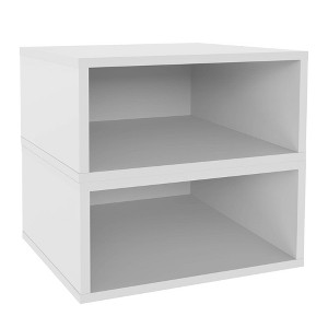Niche 2pk Cubo Half Size Wood Stackable Storage Bookcase Shelf Organizer Cube Snow White - 1 of 4