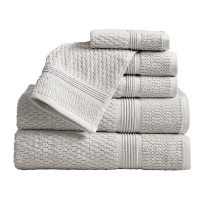 Market & Place 6pc Cotton Textured Quick Dry Bath Towel Set