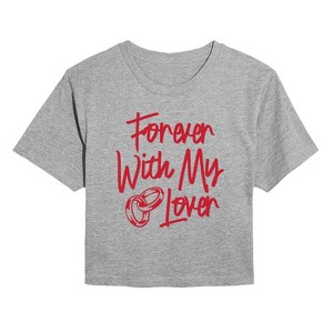 Women's - Instant Message - Forever With My Lover Cropped Graphic T-Shirt - 1 of 4