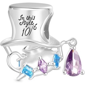 Sterling Silver Alice in Wonderland Charm - Whimsical Dangle Bead for Bracelets, Gift for Women - 1 of 4