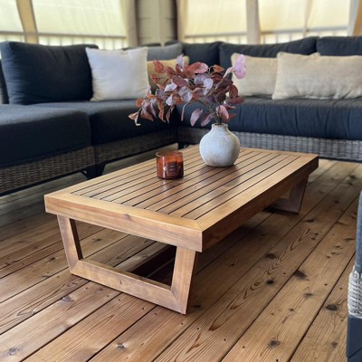 Sherwood outdoor acacia wood coffee table by christopher on sale knight home