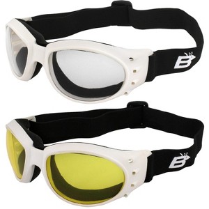 2 Pairs of Birdz Eyewear Eagle Safety Motorcycle Goggles with Clear, Yellow Lenses - 1 of 4