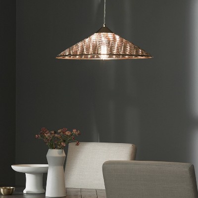 Rosalinde 21" Gold Art Deco-Inspired LED Metal Pendant Light
