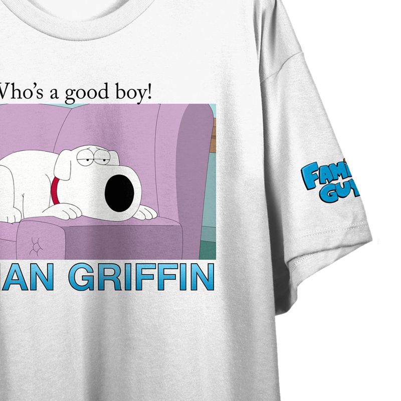 Family Guy Who's A Good Boy Crew Neck Short Sleeve White Women's Crop Top, 3 of 4