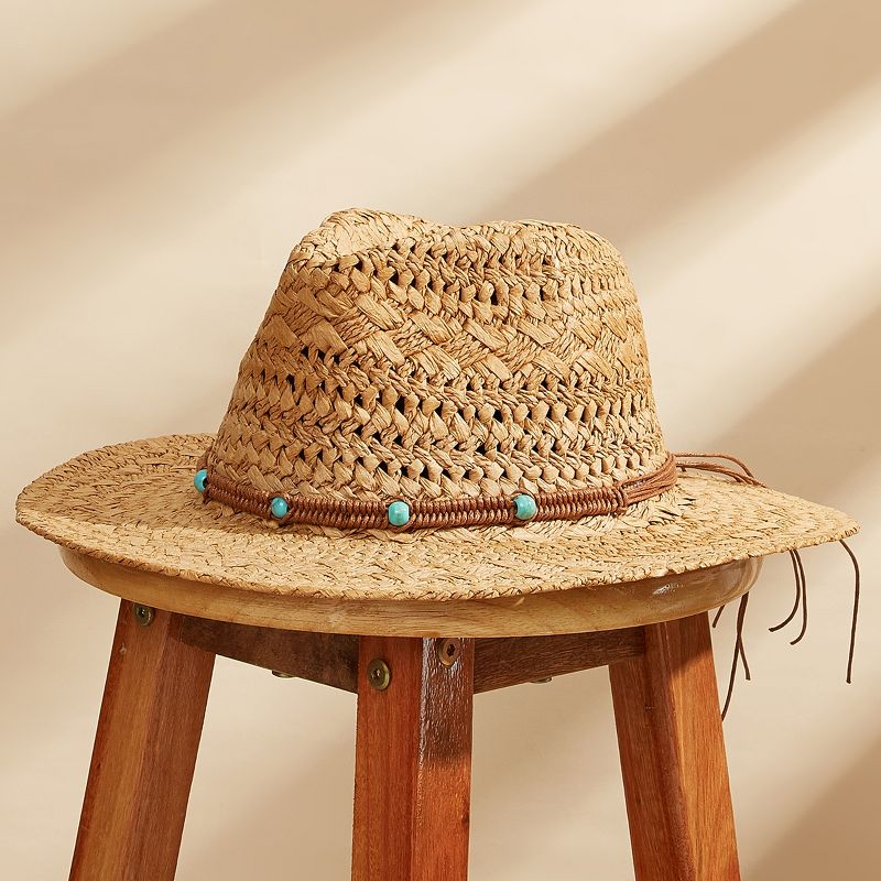 Women's Faux Turquoise Band Straw Hat - Cupshe, 2 of 6