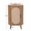 CAVINAS Corner Cabinet,Freestanding Corner with Rattan Door,Adjustable Shelves,88LB Capacity Corner Shelf for Kitchen,Bathroom,Living Room - 4 of 4