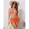 INSPIRE CHIC Women's Water Ripples Colorblock Halter Bikini Sets, Tie Back Top Triangle Bottom Mesh Cover Up Swimwear 1 Set - 4 of 4