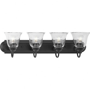 Progress Lighting, Calhoun Collection, 4-Light Vanity Light, Matte Black, Clear Glass, Material: Steel - 1 of 4