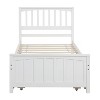 CAVINAS Twin Size Simple Wood Platform Bed Frame with Storage Drawers/Trundle,No Box Spring Needed - 3 of 4