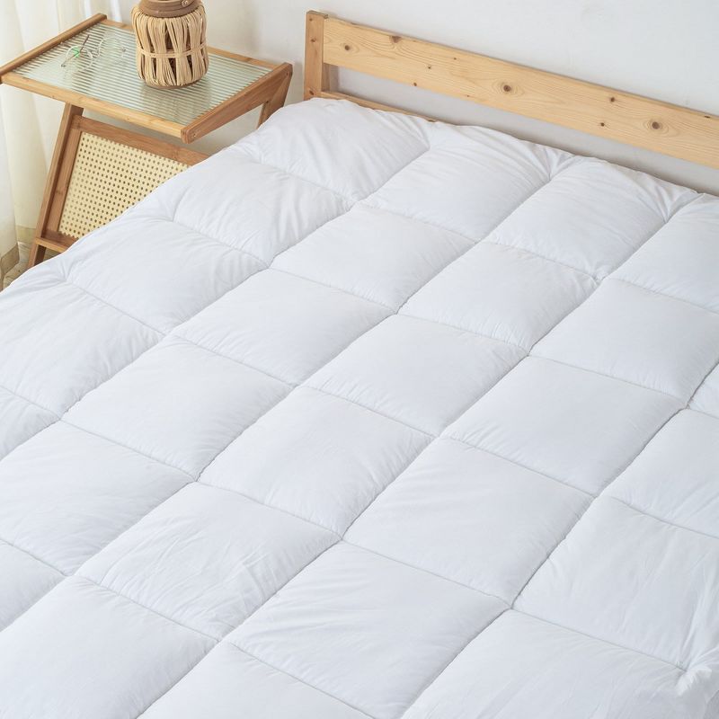 Continental Sleep, 3-Inch Quilted Cotton & Fluffy Mattress Topper, Cooling, Soft, Deep Pocket, White, 3 of 9