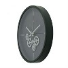 Yosemite Home Decor Modern Minimalist 18" D Dark Green Clock with Open Moving Gears - 2 of 4