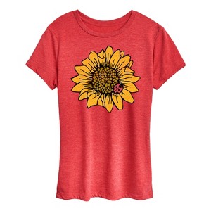 Women's - Instant Message - Sunflower Ladybug Short Sleeve Graphic T-Shirt - 1 of 4