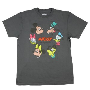 Seven Times Six Disney Mickey And Friends T Shirt Mens Characters Adult Short Sleeve Tee Grey - 1 of 3