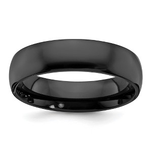 Black Bow Jewelry 6mm Black Zirconium Polished Half Round Standard Fit Band - 1 of 4