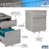 NicBex 2-Drawer Mobile File Cabinet Office Storage Organizer Under Desk Storage for Home, Office - 3 of 4
