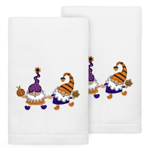 Linum Home Textiles HALLOWEEN GNOMES - Embroidered Luxury 100% Turkish Cotton Hand Towels (Set of 2) - 1 of 3