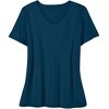 Collections Etc Soft Knit V-Neck Short-Sleeve Basic Cotton and Polyester Tee - 2 of 4